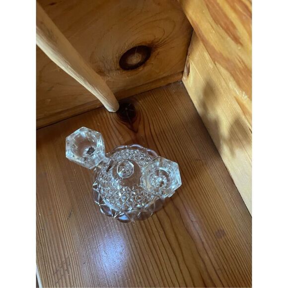 1930's Imperial Katy Lace Edge Double Glass Candle Holder, Candelabra - Picture 3 of 4